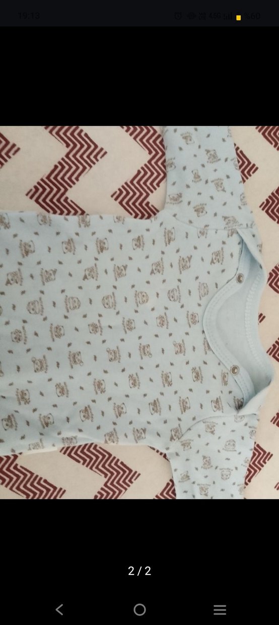 Uzun Kollu V Yaka Örme Bebek Body - Görsel 3