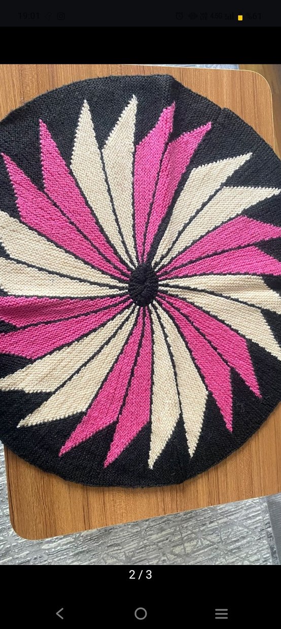 Çok Renkli Bohem Nakışlı Yuvarlak Halı - Görsel 2