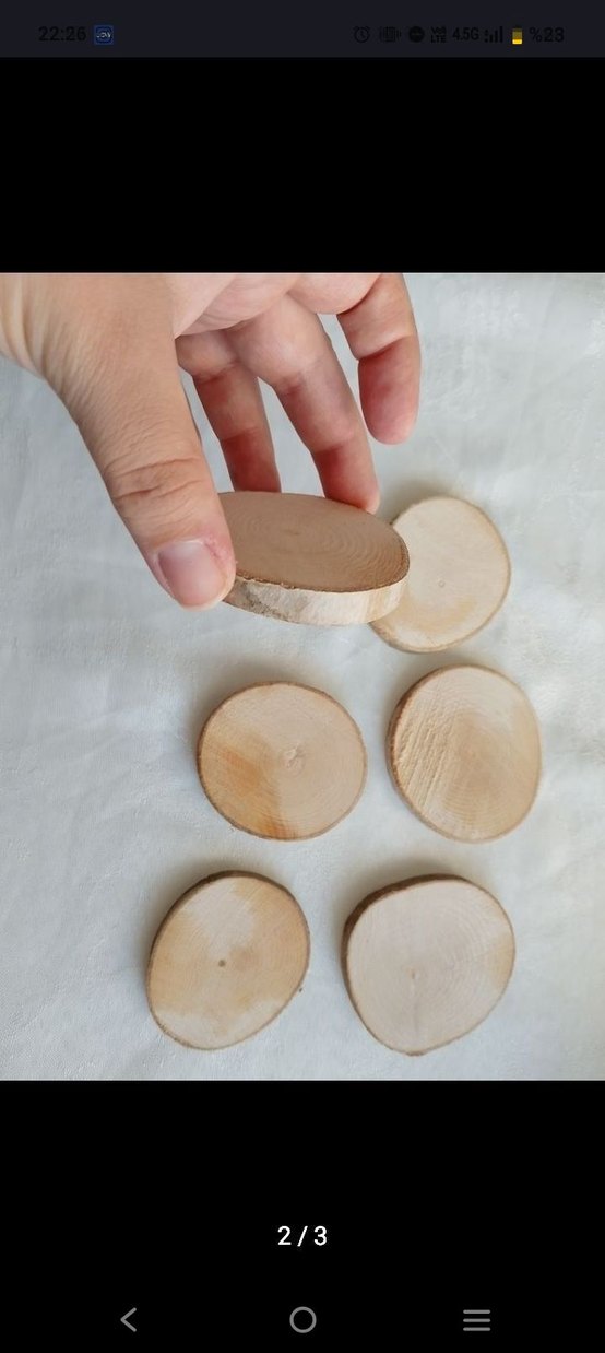 Ahşap Dilim bardak altı sunumluk - Görsel 2