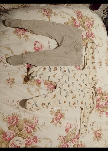 Bej Düğmeli Pamuklu bebek toplu - Görsel 2