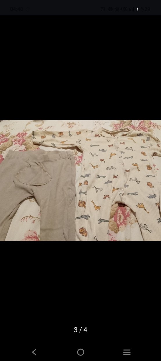 Bej Düğmeli Pamuklu bebek toplu - Görsel 3