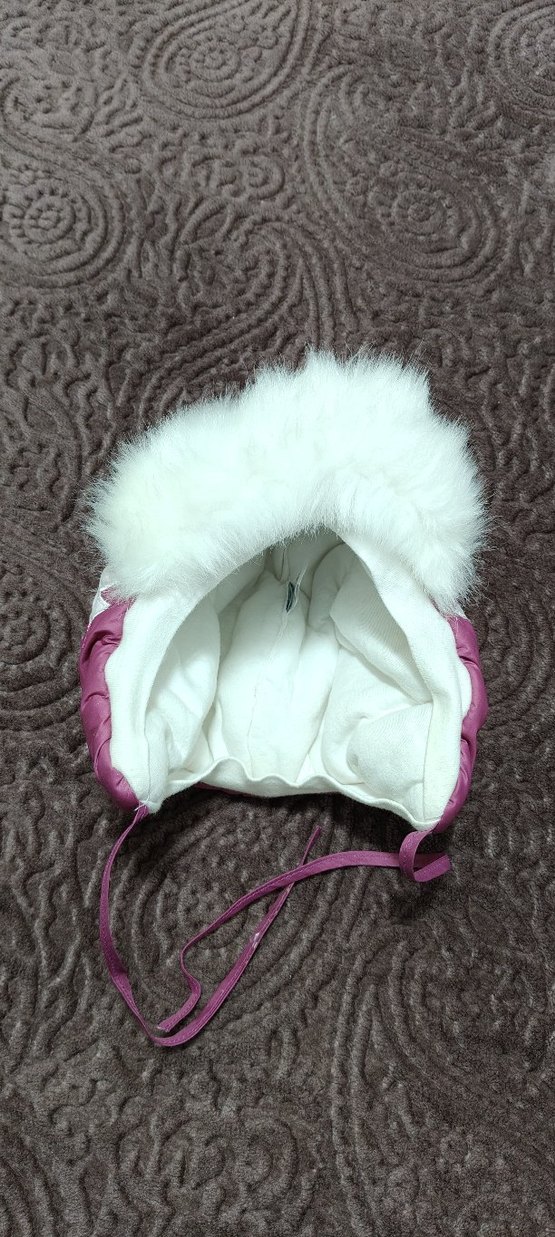 Pembe Kürklü Nakışlı Çocuk Bere - Görsel 2