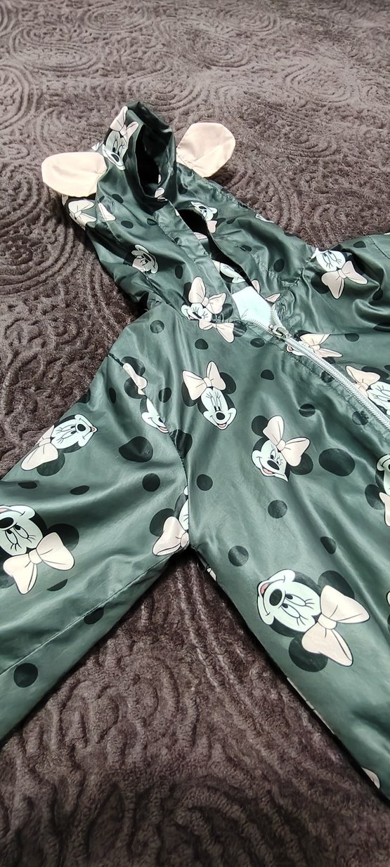 Kız Çocuk Kapüşonlu Baskılı Mont - Görsel 2