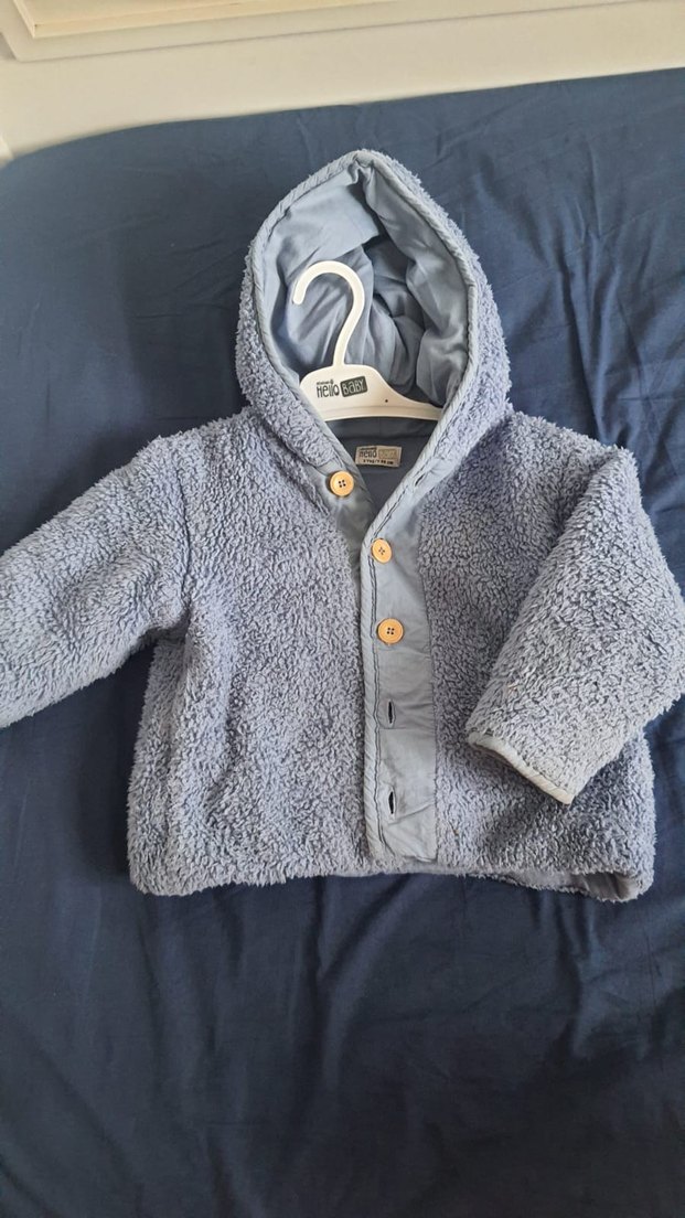 Gri Erkek Çocuk Düğmeli Polar Mont - Görsel 3