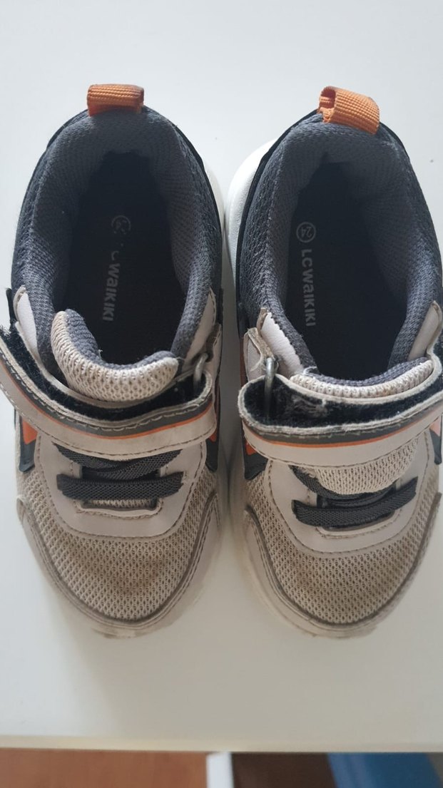 Gri Erkek Çocuk Spor Ayakkabı Velcro - Görsel 3