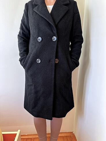 Siyah kaşe kaban - Görsel 12