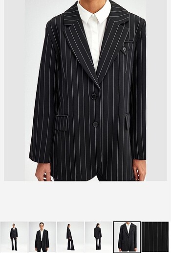 Çizgili blazer - Görsel 4