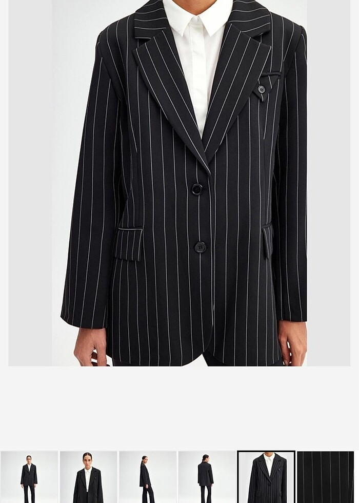 Çizgili blazer - Görsel 4