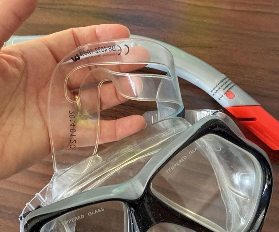 Şeffaf Gri Yüzücü Gözlüğü ve Şnorkel Seti - Görsel 2