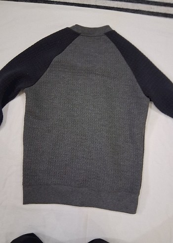 xs Beden gri Renk Gri Fermuarlı Erkek Polar Sweatshirt