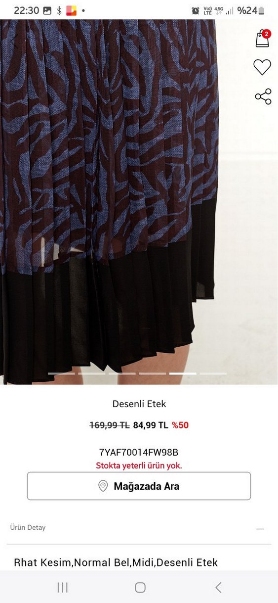 lacivert Pilili Bohem Etek - Görsel 5