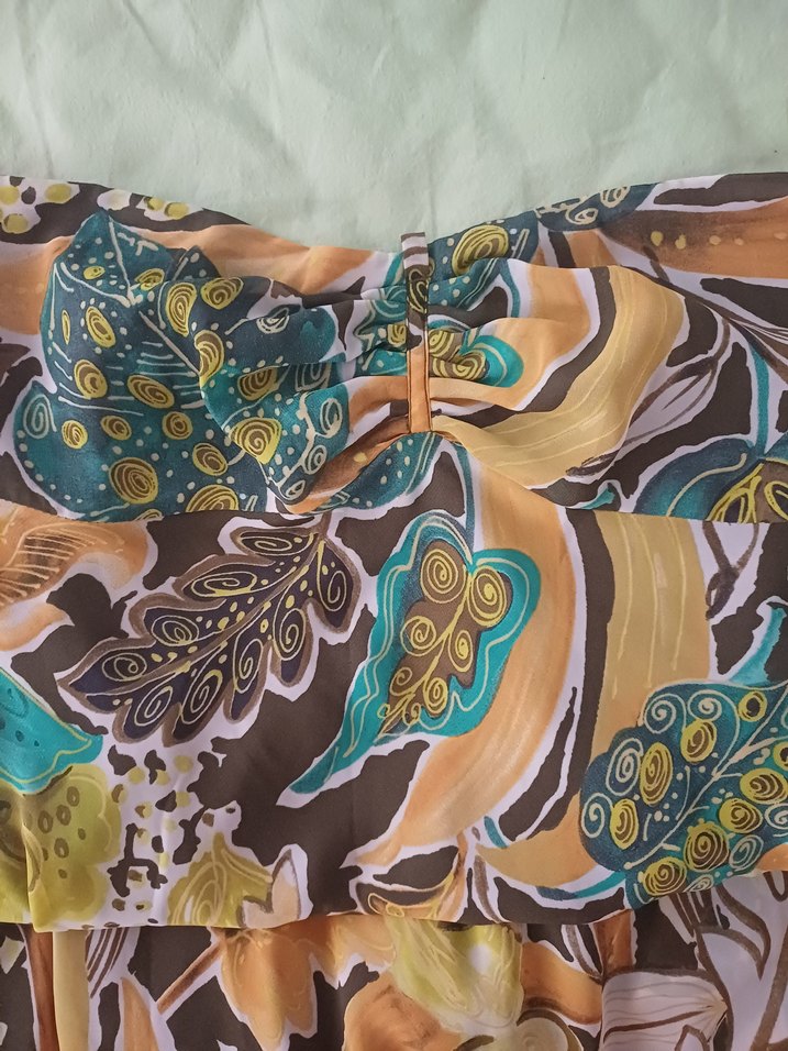 Bohem Çok Renkli Uzun Straplez Elbise - Görsel 4