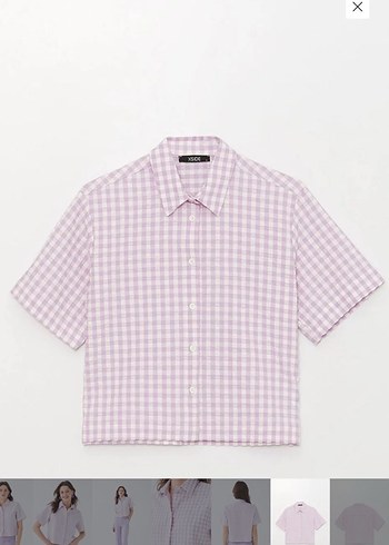 Lila kareli gömlek - Görsel 2