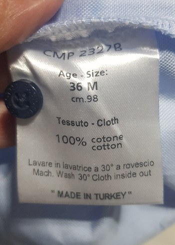 Diğer bebe mavisi erkek gomlek 2,5-3 yas