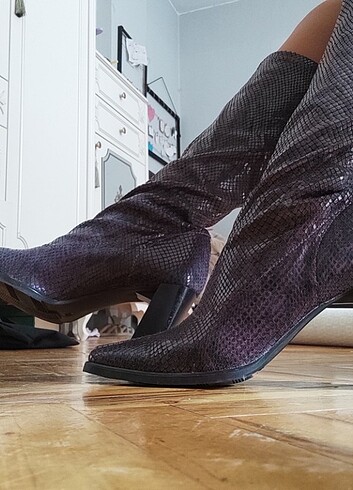 38 Beden bordo Renk Vintage çorap çizme 