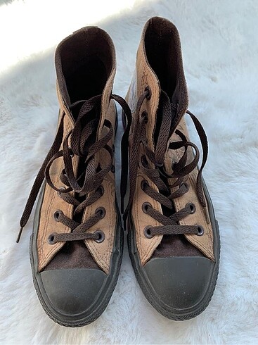 Converse desenli kahverengi ayakkabı