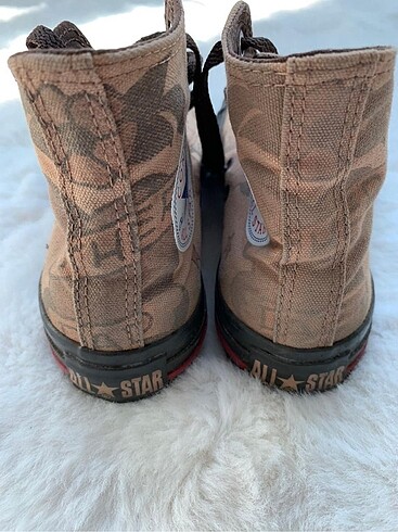 37 Beden Converse desenli kahverengi ayakkabı