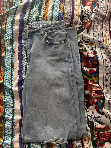 yırtık detaylı wide leg jean