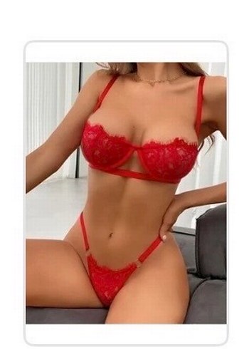 Kırmızı Nakışlı Bohem Dantel Sütyen Takımı - Görsel 3