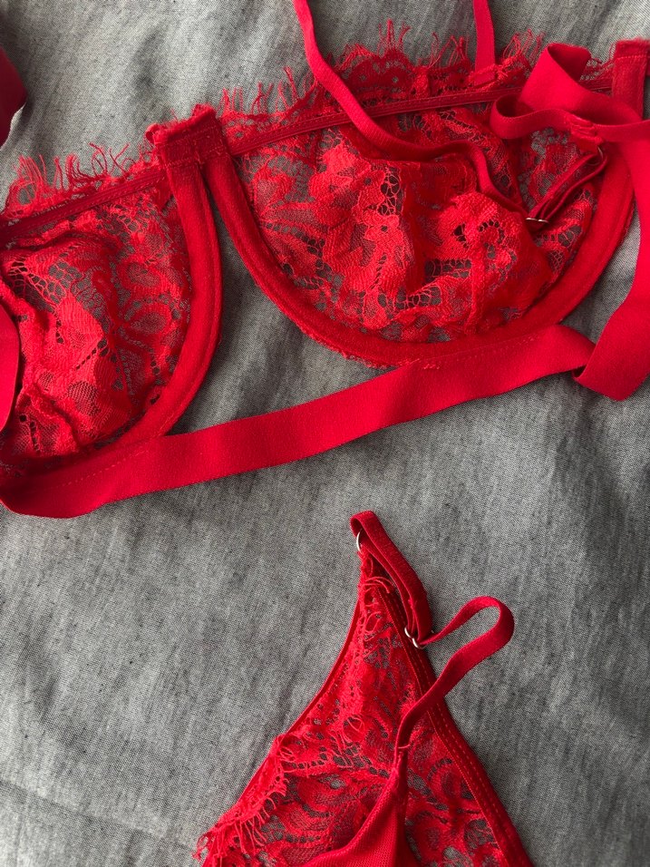 Kırmızı Nakışlı Bohem Dantel Sütyen Takımı - Görsel 5