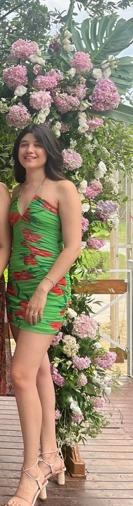 Yeşil Drapeli Mini Elbise - Görsel 2