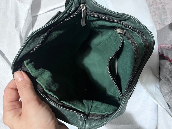  Beden Yumuşak Deri yeşil özel dikim çanta