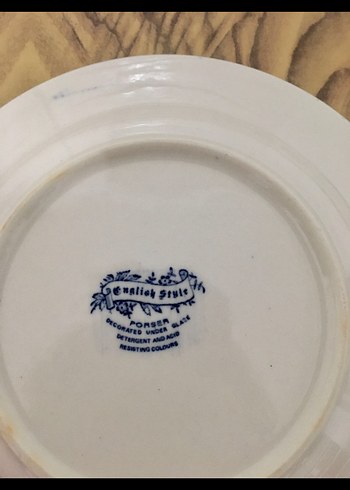 İngiliz Poerseleni Koyu Mavi Dekoratif Yemek Tabağı - Görsel 2