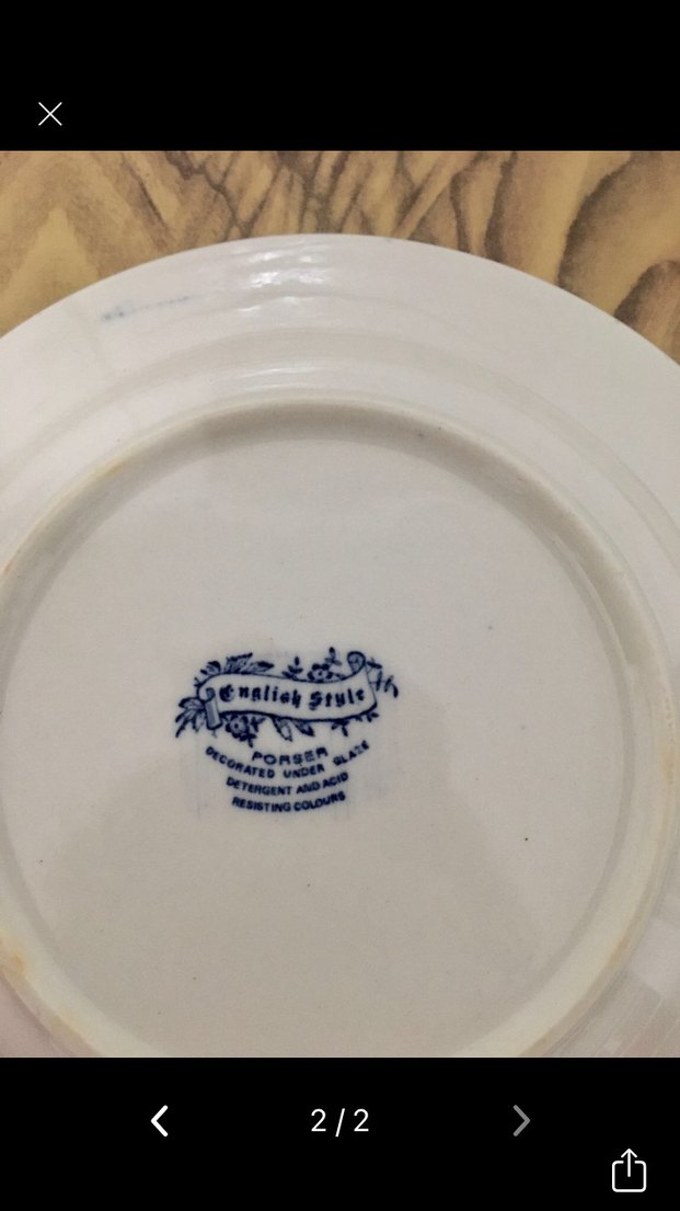 İngiliz Poerseleni Koyu Mavi Dekoratif Yemek Tabağı - Görsel 2