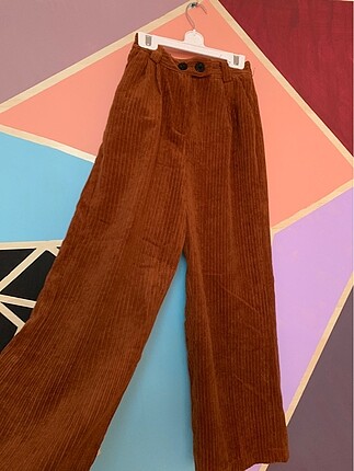 BERSHKA BOL PAÇA KADİFE PANTALON