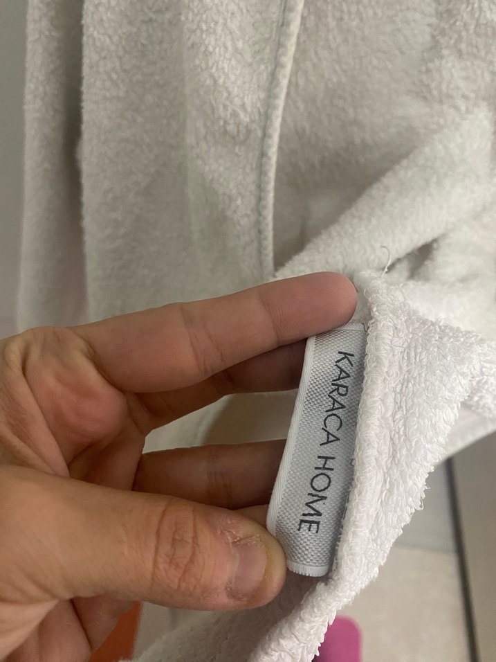 Kapüşonlu Beyaz çocuk bornoz - Görsel 5