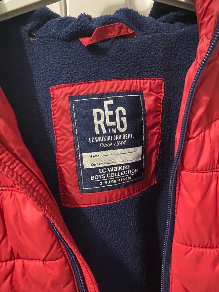 Kırmızı Erkek Çocuk Kapüşonlu Mont - Görsel 2