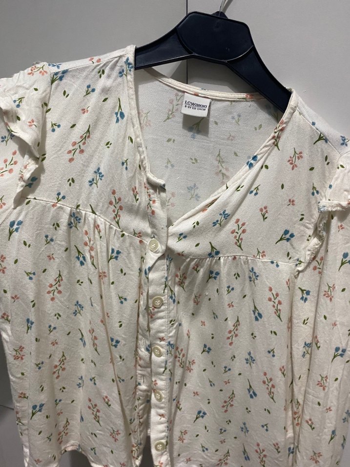 Uzun Kollu V Yaka Pamuklu çocuk Gömlek - Görsel 4