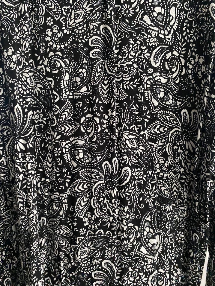 Bohem Uzun Kollu Desenli Gri Elbise - Görsel 5