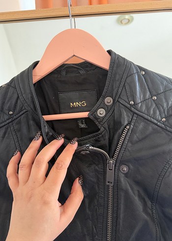 Siyah Deri Biker Ceket - Görsel 2