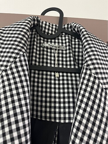 Diğer Arkası yırtmaçlı dama desen blazer