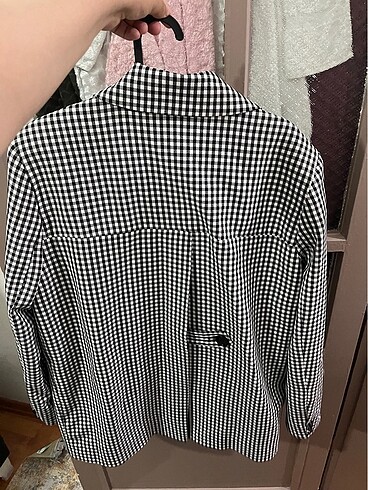 s Beden Arkası yırtmaçlı dama desen blazer