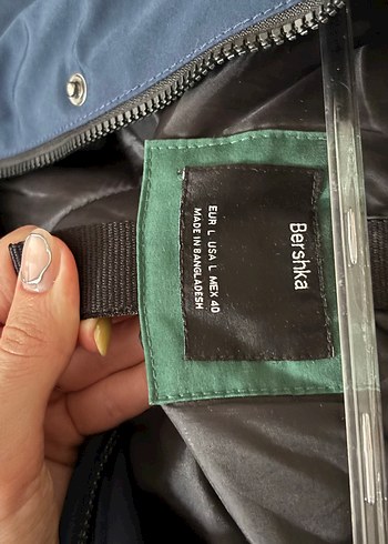 Bershka Lacivert Fermuarli Sehir Ceket