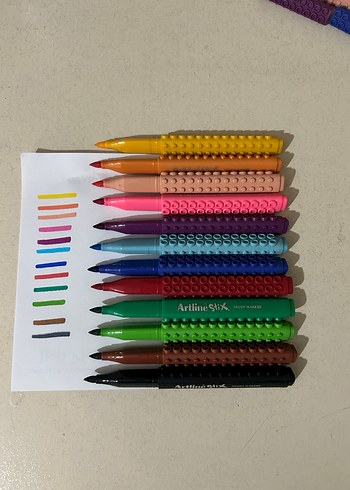 Artline StiX 12 Renk Fırça Uçlu Brush Marker - Görsel 3