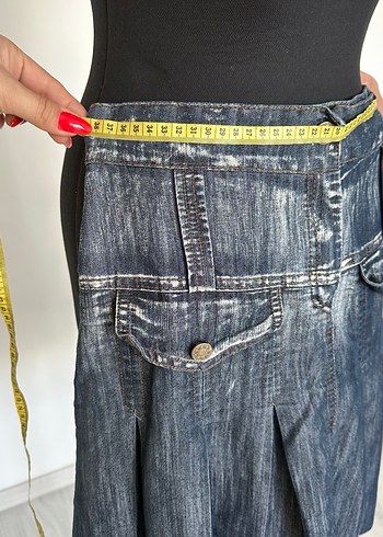 38 Beden Kadın Denim Midi Etek