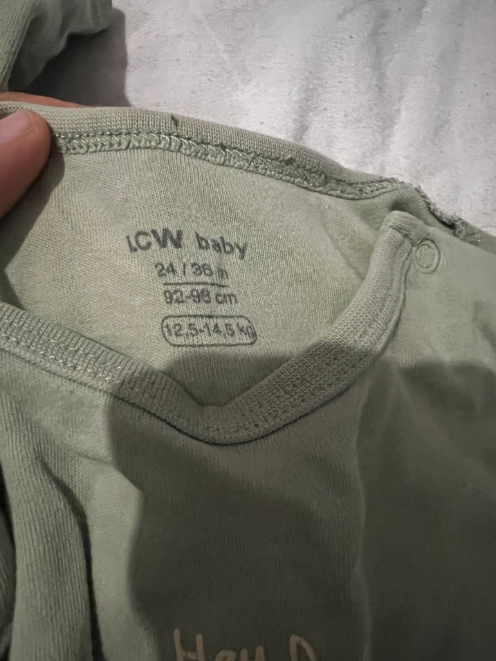 Uzun Kollu Düğmeli Gri Bebek Body - Görsel 3