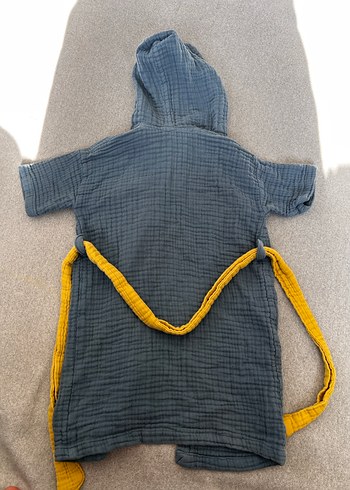 Erkek Çocuk mavi Bağlamalı Desenli Bornoz - Görsel 10