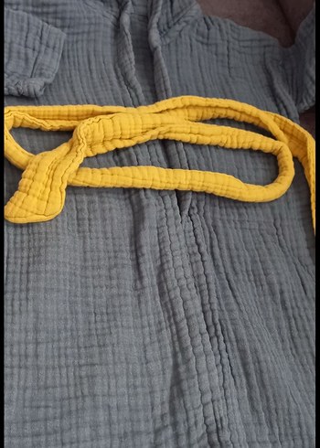 Erkek Çocuk mavi Bağlamalı Desenli Bornoz - Görsel 6