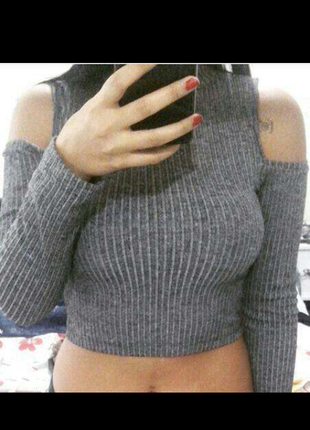 yeni sezon crop omuzları açık bluz