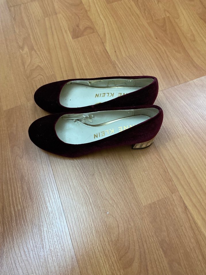 Bordo Süet Dolgu Topuk Kadın Stiletto - Görsel 2