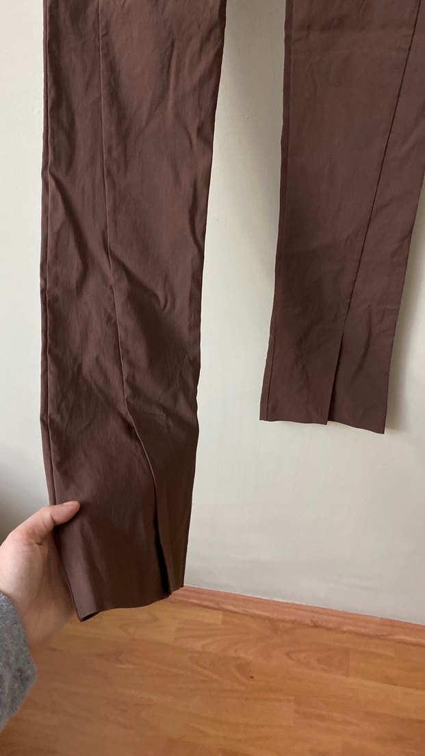 Kadın Kahverengi Midi Kumaş Pantolon - Görsel 4