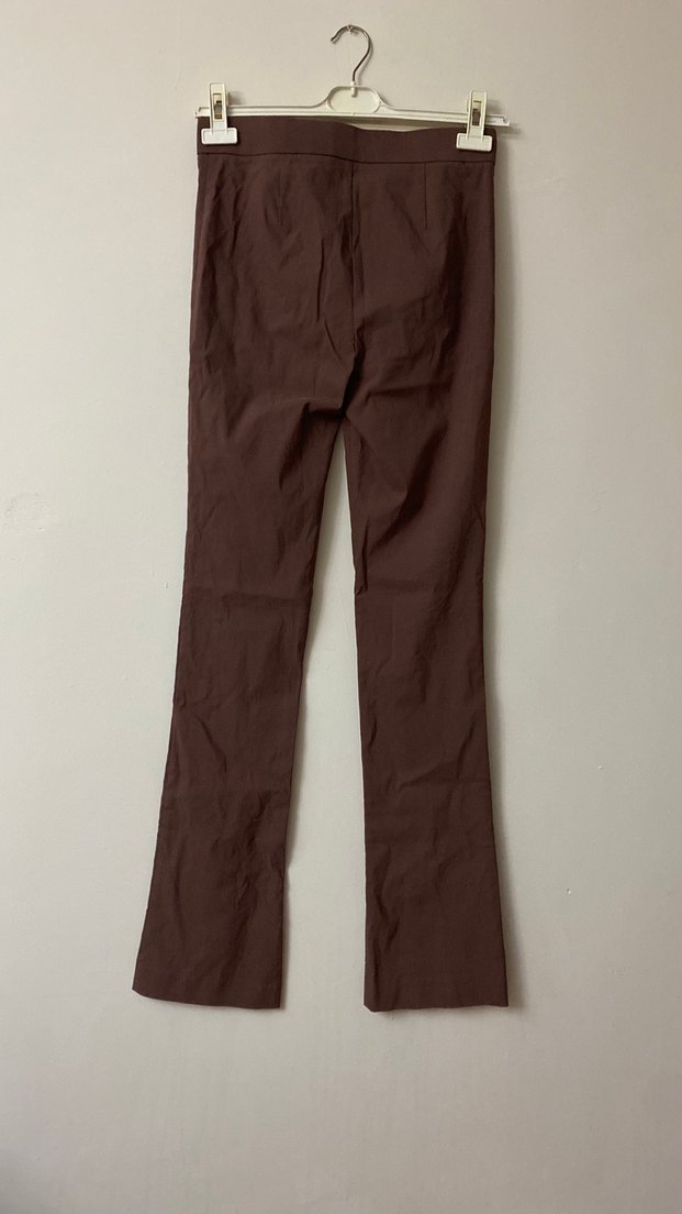 Kadın Kahverengi Midi Kumaş Pantolon - Görsel 3