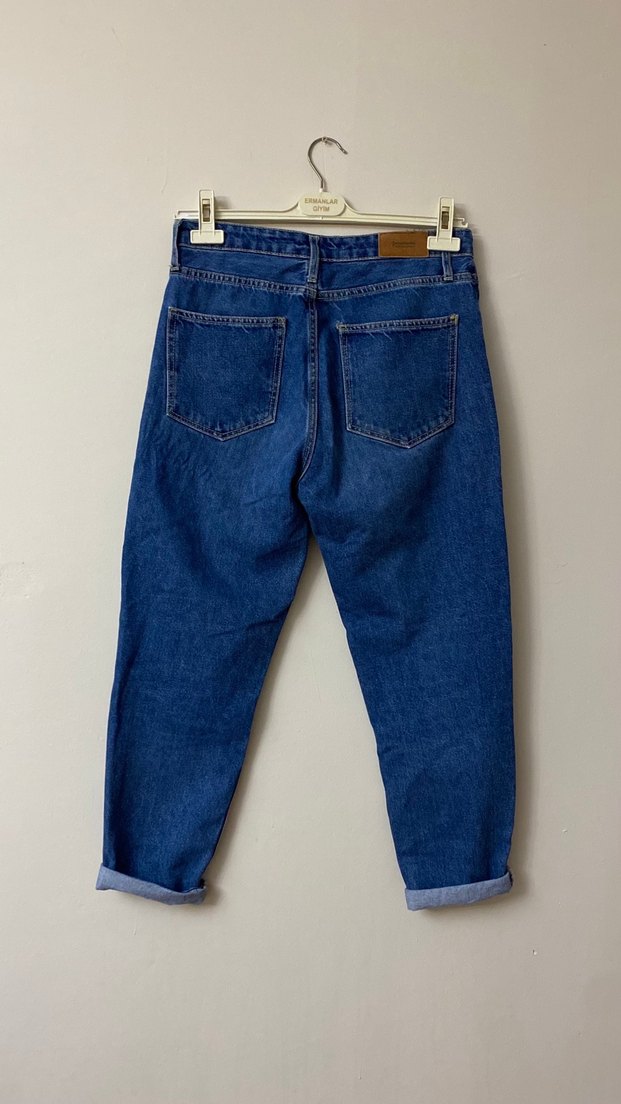 Lacivert Bol Kesim Midi Kot Pantolon - Görsel 3