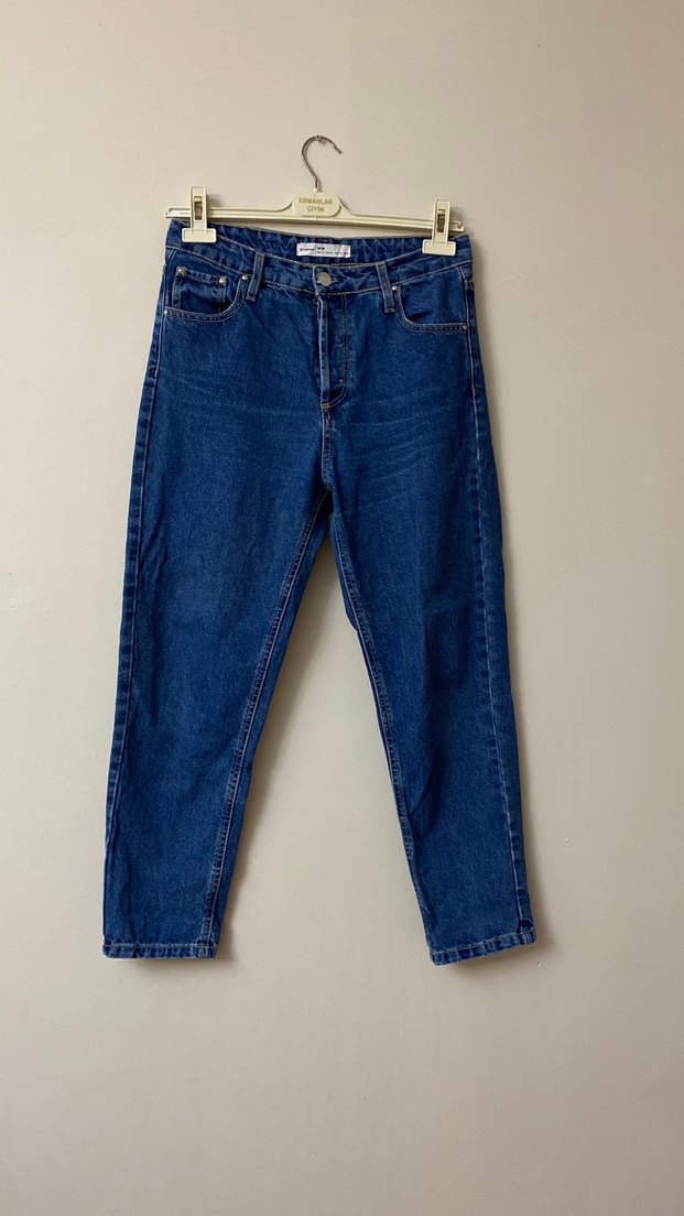 Lacivert Bol Kesim Midi Kot Pantolon - Görsel 4