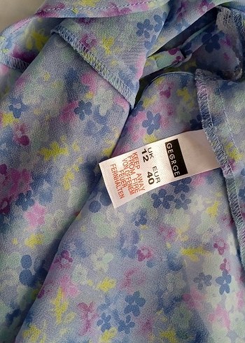 George Mavi Çiçek Desenli Mini Kadın Pijama Takımı beybidoll - Görsel 6