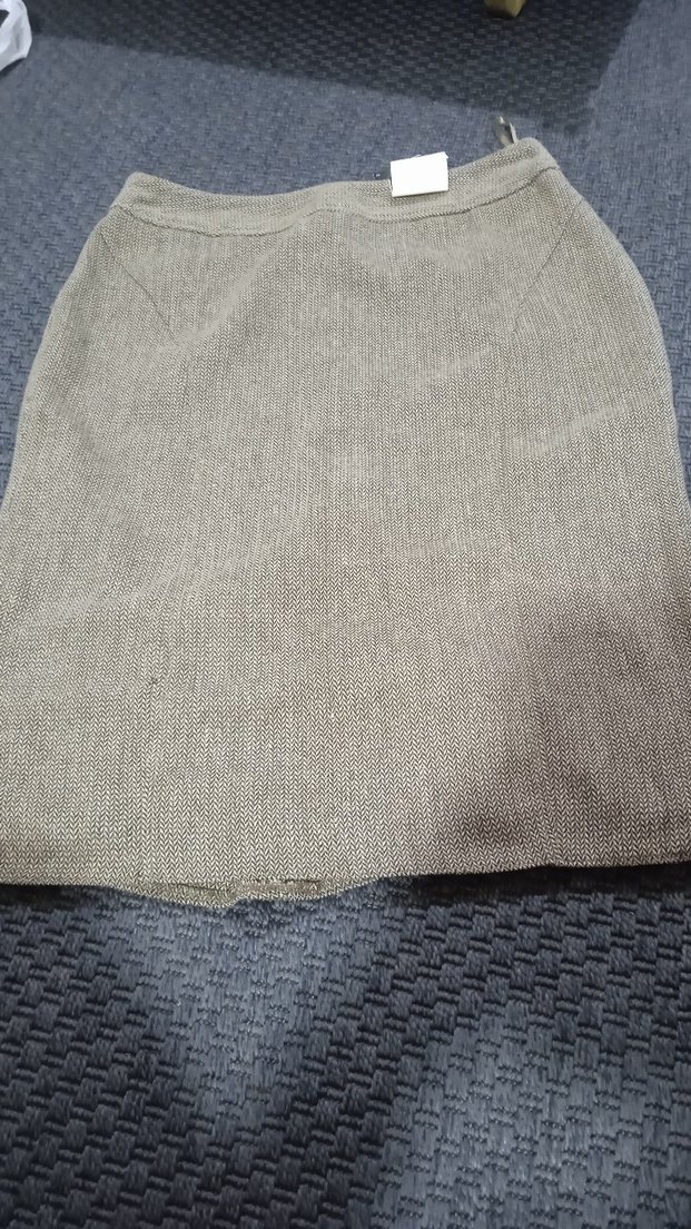 valonlu Kahverengi Midi Etek - Görsel 4